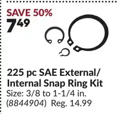 Princess Auto 225 pc SAE External/ Internal Snap Ring Kit offer