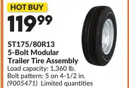 Princess Auto ST175/80R13 5-Bolt Modular Trailer Tire Assembly offer