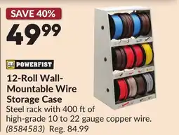 Princess Auto 12-Roll Wall- Mountable Wire Storage Case offer