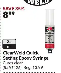 Princess Auto ClearWeld Quick-Setting Epoxy Syringe offer