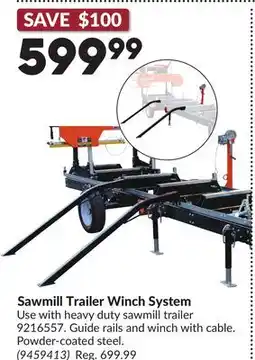 Princess Auto Sawmill Trailer Winch System offer