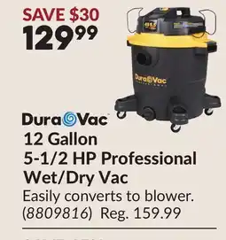 Princess Auto 12 Gallon 5-1/2 HP Professional Wet/Dry Vac offer