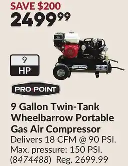 Princess Auto 9 Gallon Twin-Tank Wheelbarrow Portable Gas Air Compressor offer