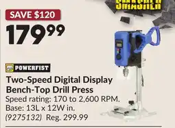 Princess Auto Two-Speed Digital Display Bench-Top Drill Press offer
