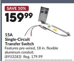 Princess Auto 15A Single-Circuit Transfer Switch offer