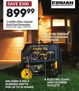 Princess Auto 7,125W 439cc Hybrid Dual Fuel Generator offer
