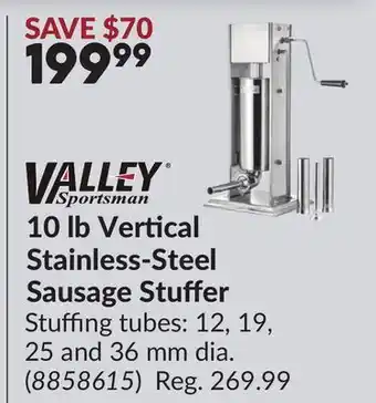 Princess Auto 10 lb Vertical Stainless-Steel Sausage Stuffer offer