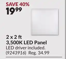Princess Auto 2 x 2 3,500K LED Panel offer