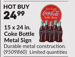 Princess Auto 15 x 24 in. Coke Bottle Metal Sign offer