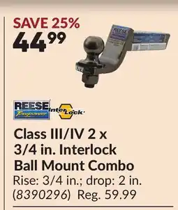 Princess Auto Class III/IV 2 x 3/4 in. Interlock Ball Mount Combo offer