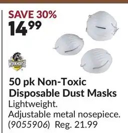 Princess Auto 50 pk Non-Toxic Disposable Dust Masks offer
