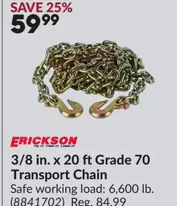 Princess Auto 3/8 in. x 20 ftGrade 70 Transport Chain offer