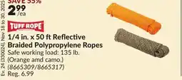 Princess Auto TUFF ROPE 1/4 in. x 50 ftReflective Braided Polypropylene Ropes offer
