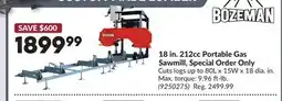 Princess Auto 18 in. 212cc Portable Gas Sawmill, Special Order Only offer
