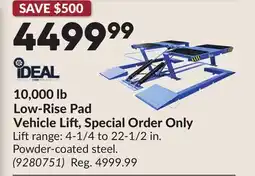 Princess Auto IDEAL 10,000 lb Low-Rise Pad Vehicle Lift, Special Order Only offer