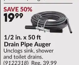 Princess Auto 1/2 in. x 50 Drain Pipe Auger offer
