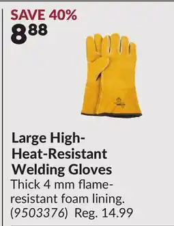 Princess Auto Large High- Heat-Resistant Welding Gloves offer