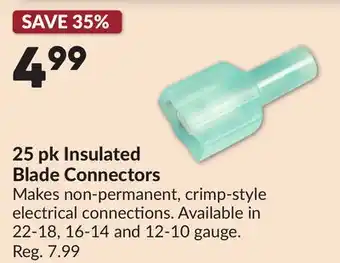 Princess Auto 25 pk Insulated Blade Connectors offer