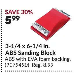 Princess Auto 3-1/4 x 6-1/4 in. ABS Sanding Block offer