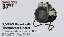 Princess Auto 1,500W Barrel with Thermostat Heater offer