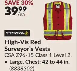 Princess Auto High-Vis Red Surveyor's Vests offer