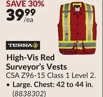 Princess Auto High-Vis Red Surveyor's Vests offer