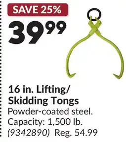 Princess Auto 16 in. Lifting/ Skidding Tongs offer