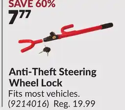 Princess Auto Anti-TheftSteering Wheel Lock offer