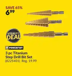 Princess Auto 3 pc Titanium Step Drill Bit Set offer