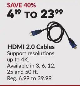 Princess Auto HDMI 2.0 Cables offer