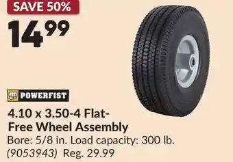 Princess Auto 4.10 x 3.50-4 Flat- Free Wheel Assembly offer