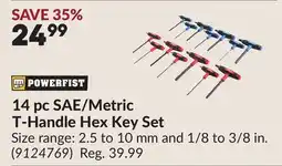 Princess Auto 14 pc SAE/Metric T-Handle Hex Key Set offer