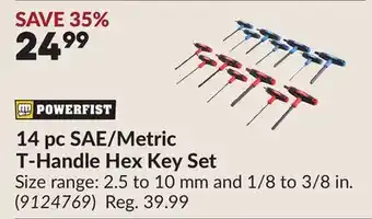 Princess Auto 14 pc SAE/Metric T-Handle Hex Key Set offer