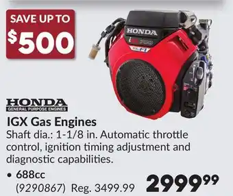 Princess Auto IGX Gas Engines offer
