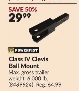 Princess Auto Class IV Clevis Ball Mount offer