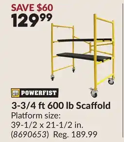 Princess Auto 3-3/4 ft600 lb Scaffold offer