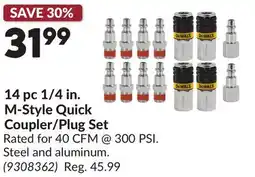 Princess Auto 14 pc 1/4 in. M-Style Quick Coupler/Plug Set offer