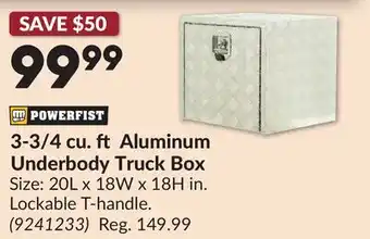 Princess Auto 3-3/4 cu. ft Aluminum Underbody Truck Box offer