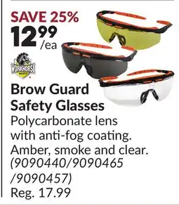 Princess Auto Brow Guard Safety Glasses offer