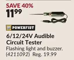 Princess Auto 6/12/24V Audible Circuit Tester offer