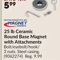 Princess Auto 25 lb Ceramic Round Base Magnet with Attachments offer