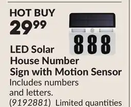 Princess Auto LED Solar House Number Sign with Motion Sensor offer