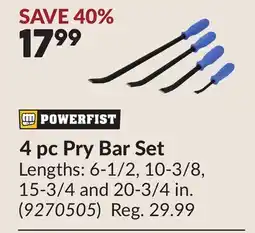 Princess Auto 4 pc Pry Bar Set offer