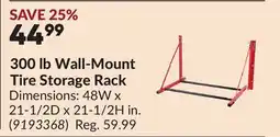 Princess Auto 300 lb Wall-Mount Tire Storage Rack offer