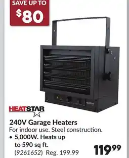 Princess Auto 240V Garage Heaters 5,000W. Heats up offer