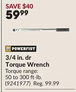 Princess Auto 3/4 in. dr Torque Wrench offer