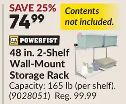 Princess Auto 48 in. 2-Shelf Wall-Mount Storage Rack offer