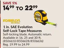 Princess Auto in. SAE Evolution Self-Lock Tape Measures offer