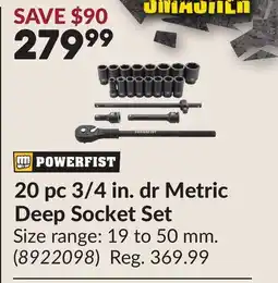 Princess Auto 20 pc 3/4 in. dr Metric Deep Socket Set offer