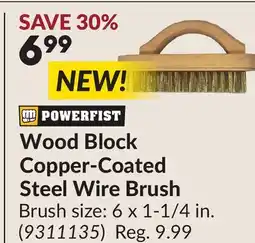 Princess Auto Wood Block Copper-Coated Steel Wire Brush offer